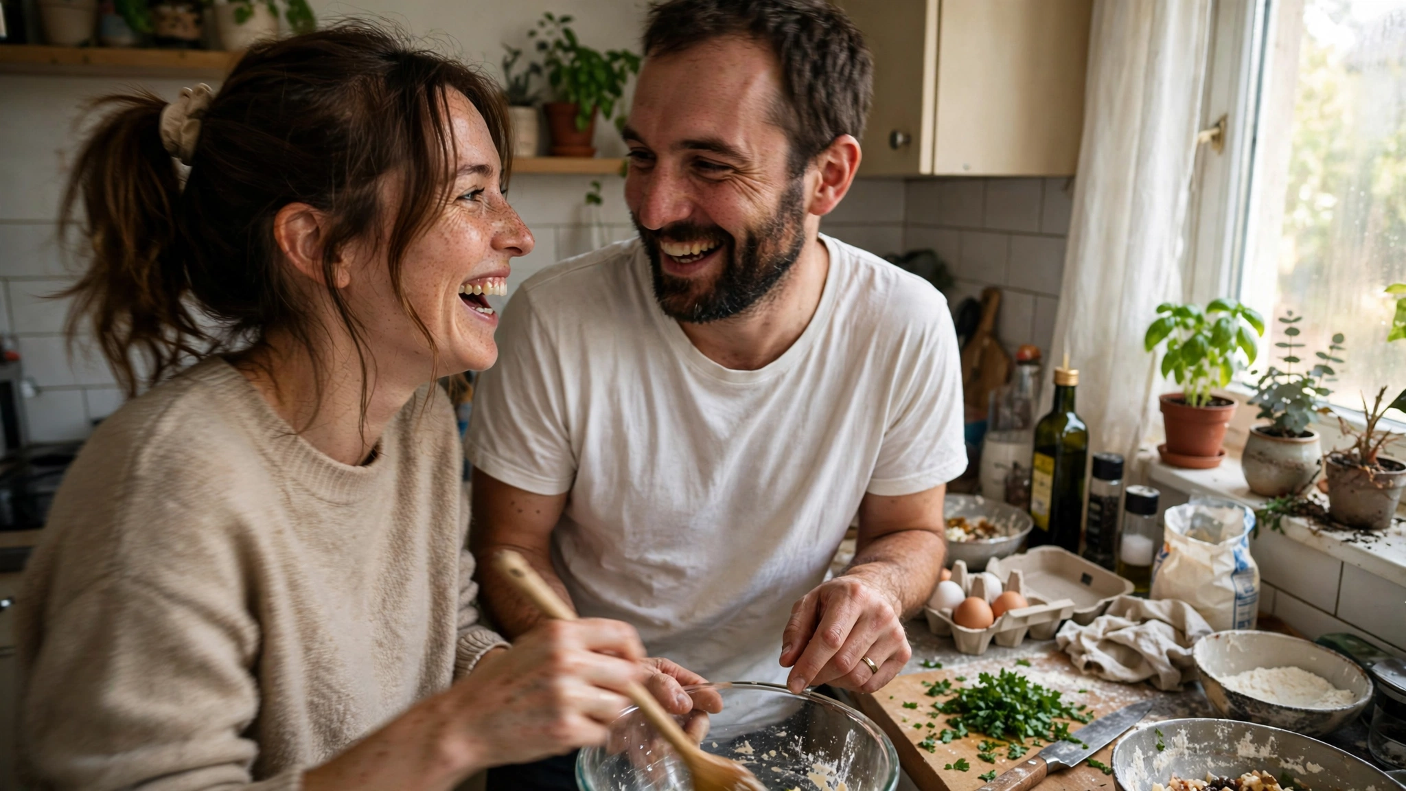 how to have a happy marriage couple cooking natural mobile photo
